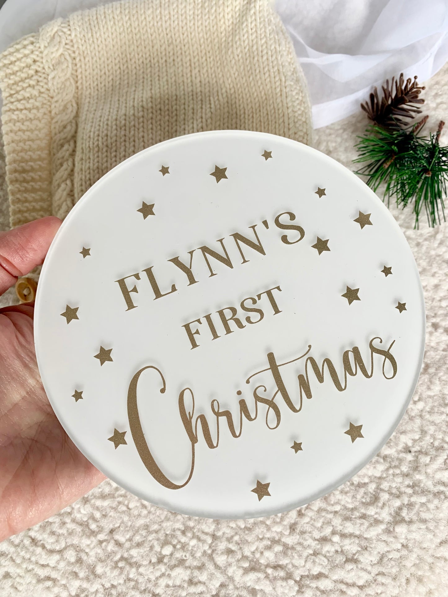 First Christmas Plaque | Personalised |Multiple Colour Choices