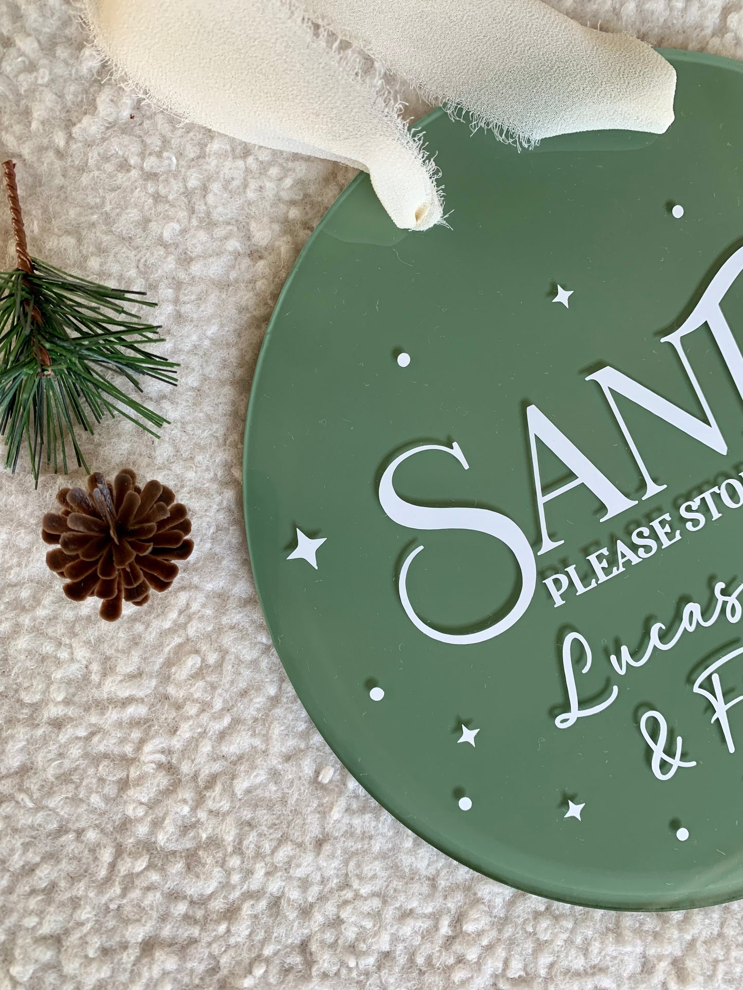 Santa Please Stop Here Sign | Personalised | Multiple Colours