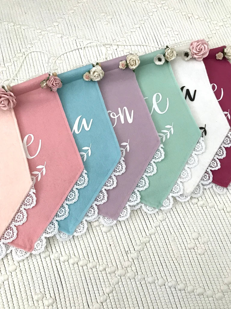 Personalised Fabric Banner | Vintage style | Multiple Colour Options